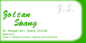 zoltan spang business card